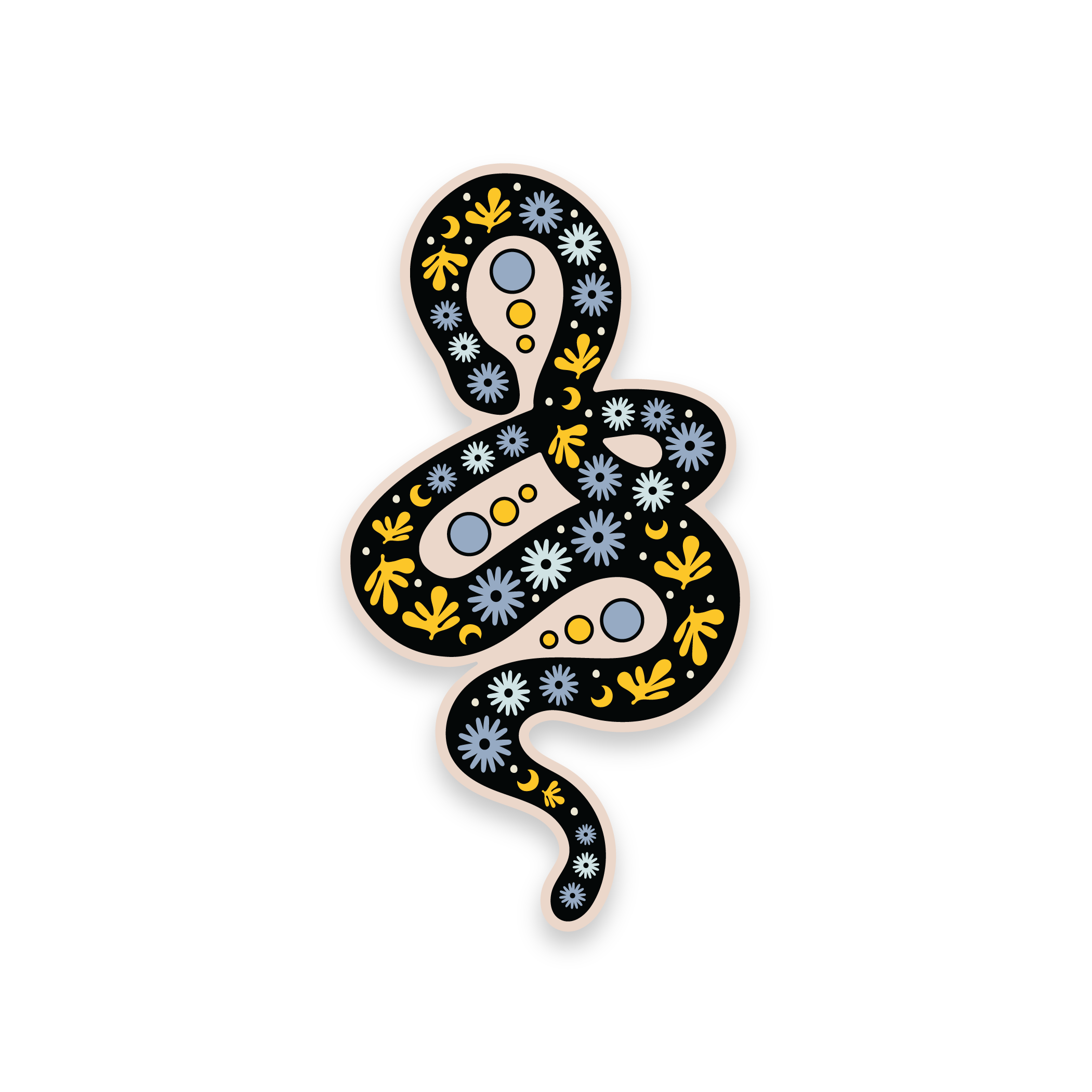 Floral Serpent Vinyl Sticker