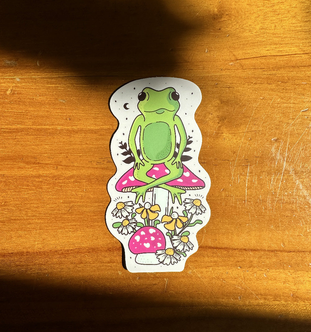Floral Froggy & Fungi - Vinyl Sticker