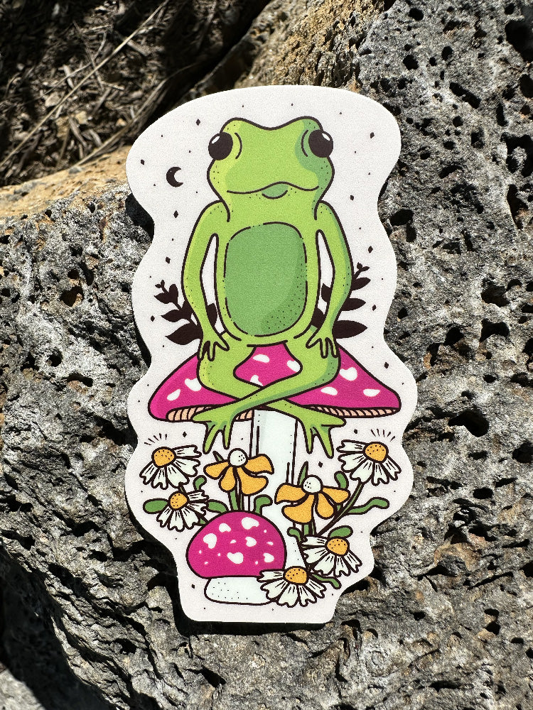 Floral Froggy & Fungi - Vinyl Sticker