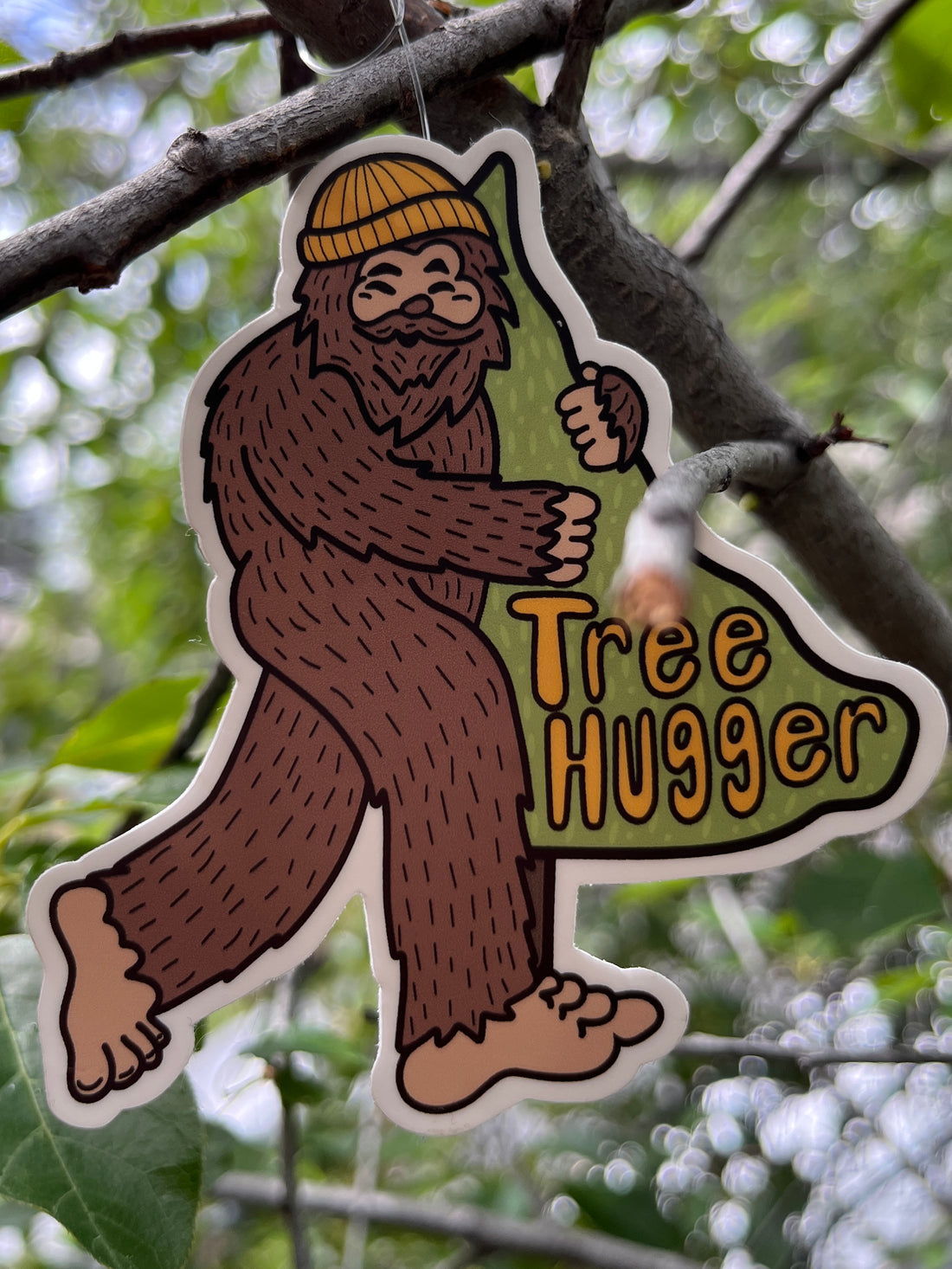 Bigfoot Tree Hugger - Vinyl Sticker