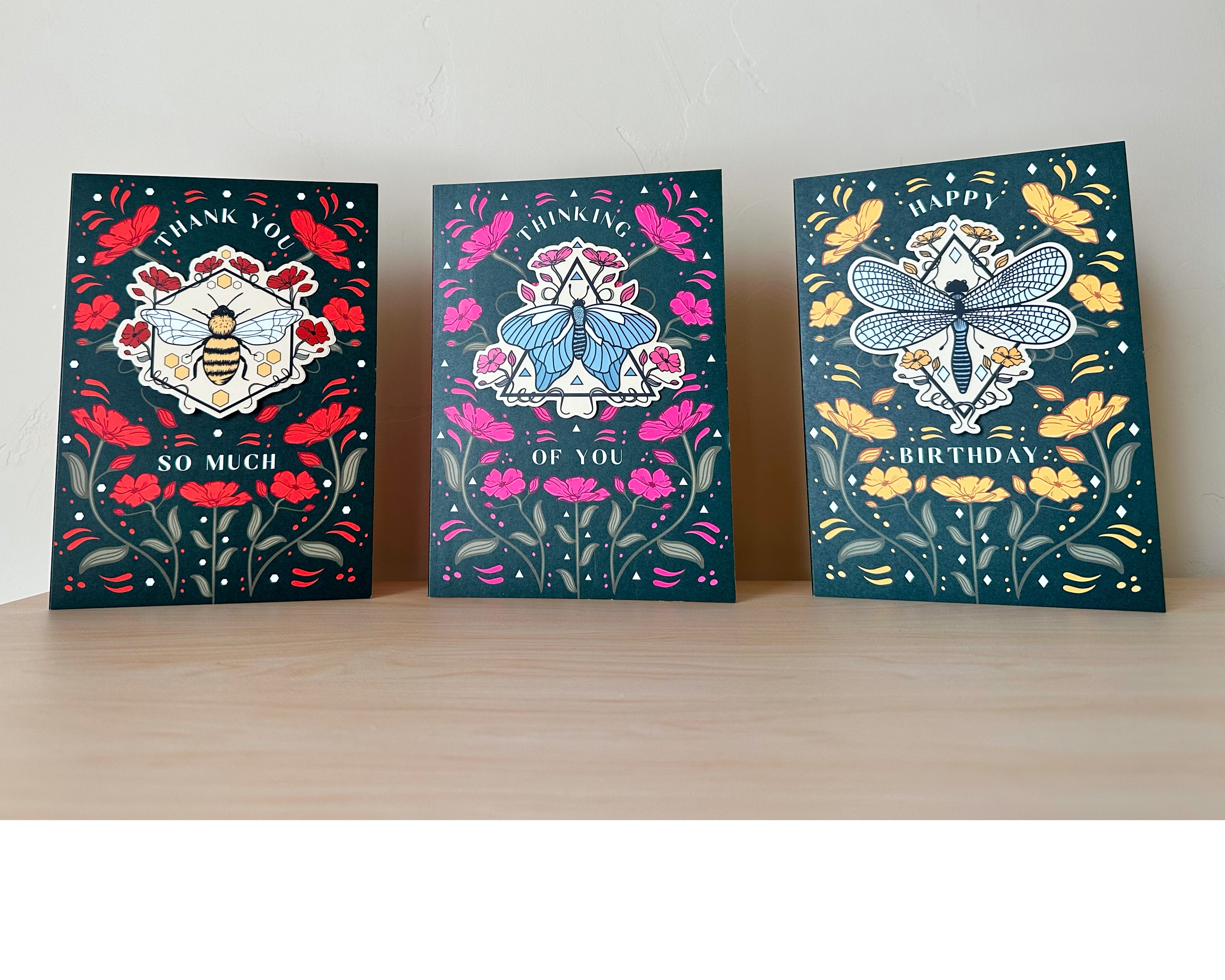 FLORAL INSECTS: DRAGONFLY BIRTHDAY GREETING CARD