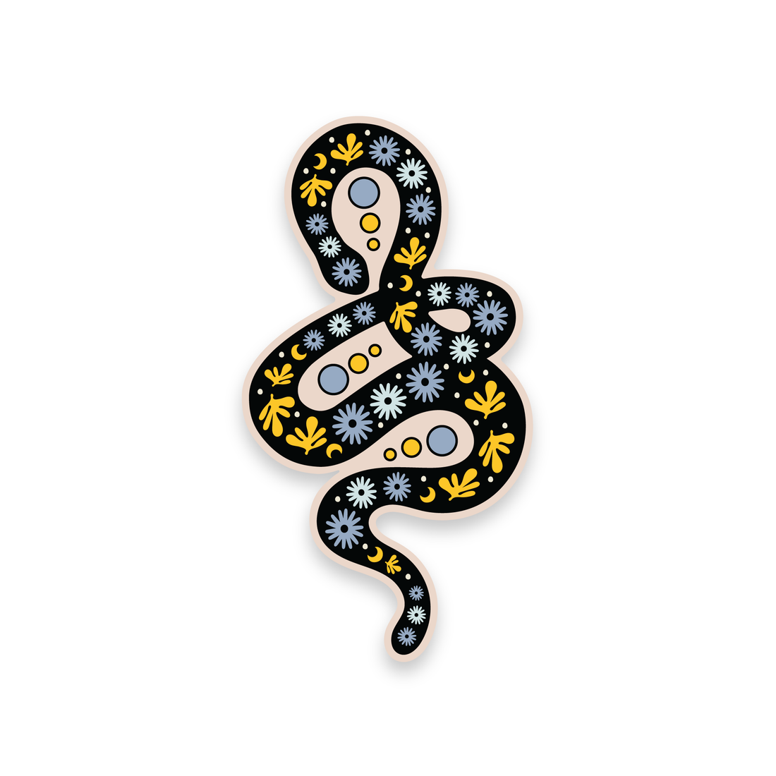 Floral Serpent Vinyl Sticker