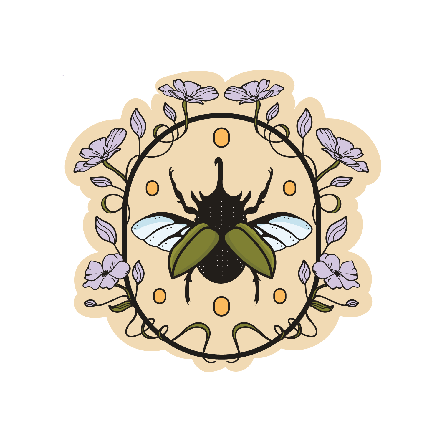 Floral Beetle - Vinyl Sticker