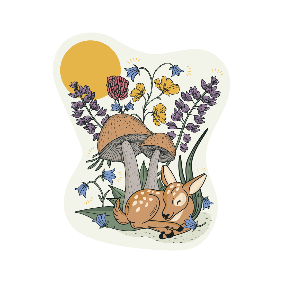 Woodland Creatures: Sweet Little Fawn - Vinyl Sticker