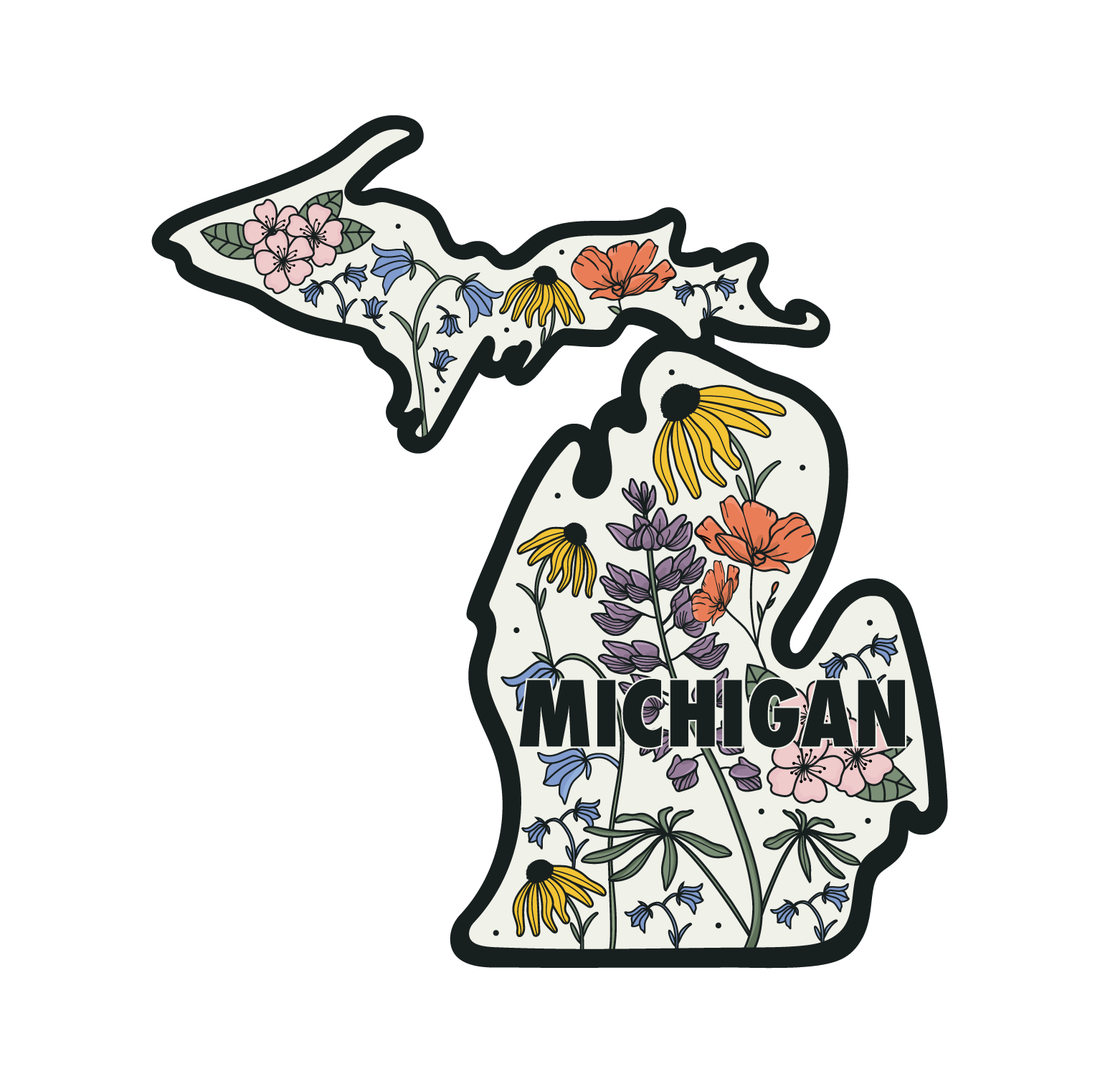 State Florals Michigan - Vinyl Sticker