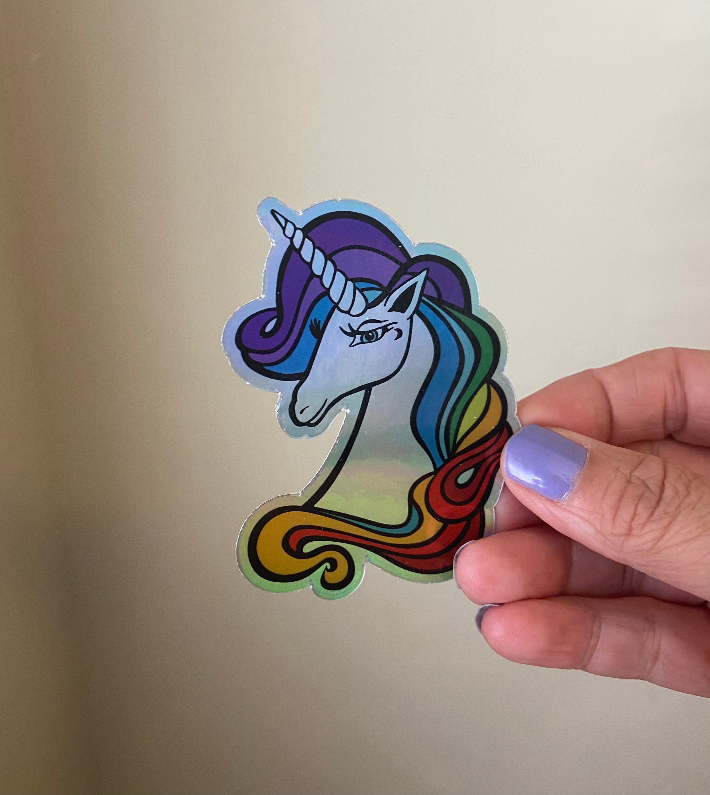 Rainbow Unicorn - Holographic Sticker