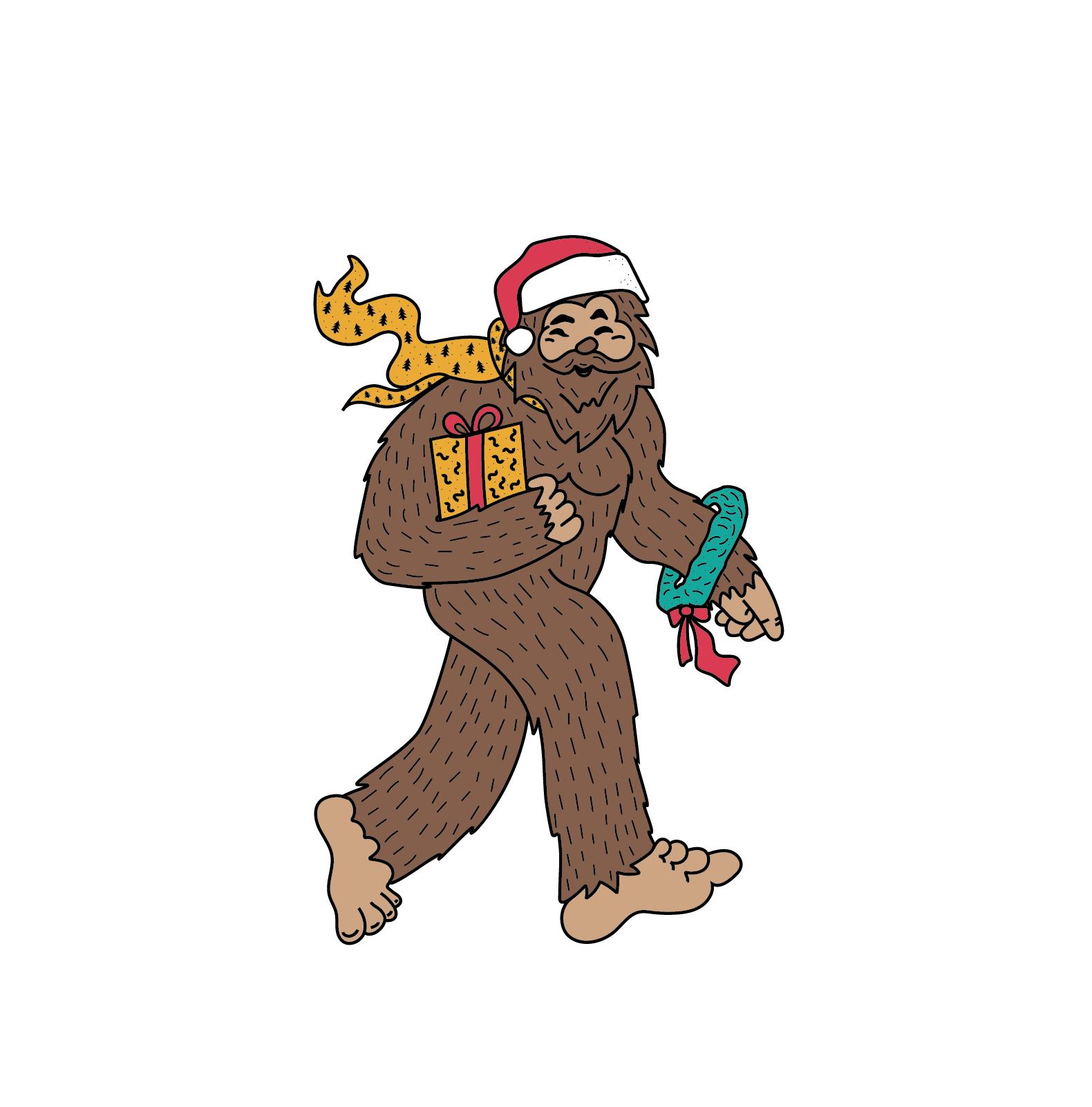 Bigfoot Holiday - Vinyl Sticker
