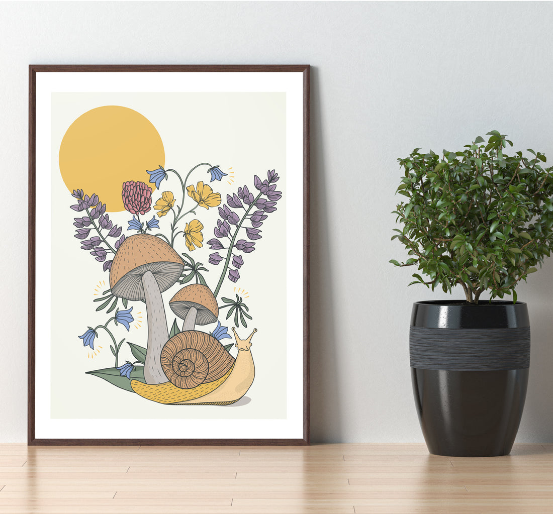 Woodland Creatures: Sweet Snail - Art Print