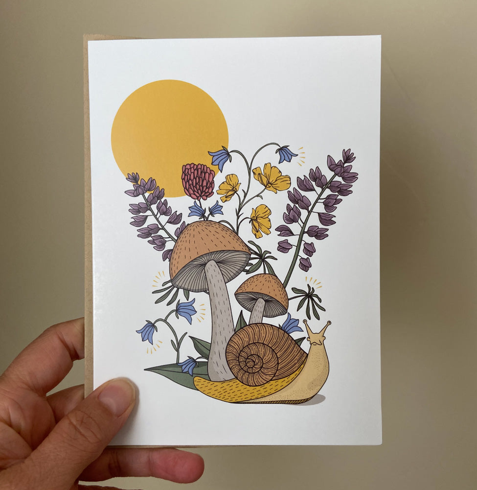 Woodland Creatures: Sweet Snail - Greeting Card