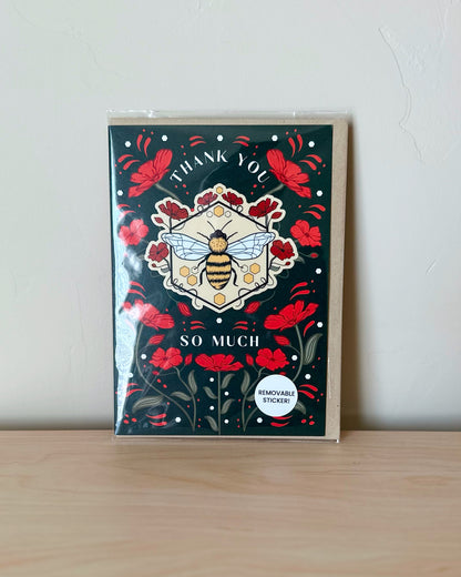 FLORAL INSECTS: BEE THANK YOU GREETING CARD