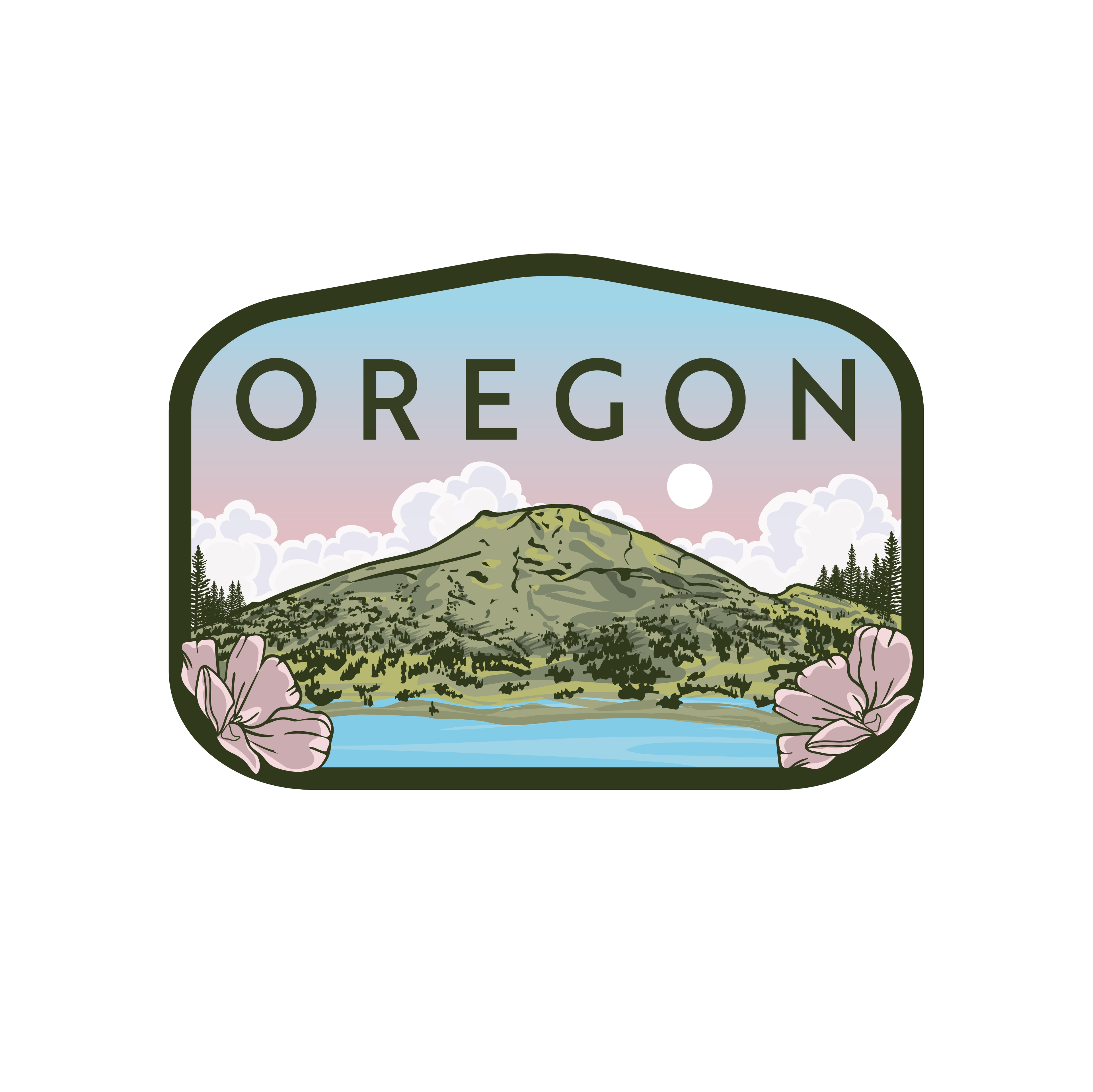 Oregon Mountain Landscape - Vinyl Sticker