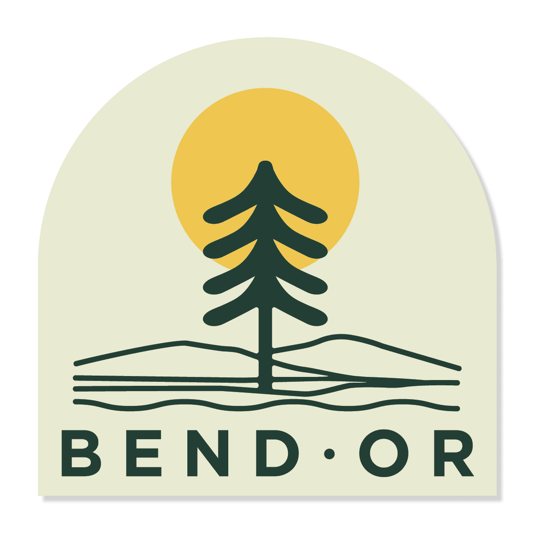 Bend Oregon Scenic Tree - vinyl sticker - Shop Graphic Heart