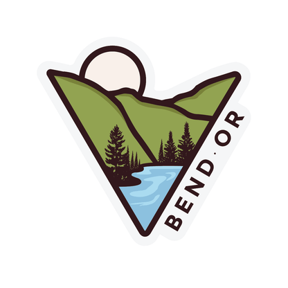 Bend Oregon Triangle Mountain - vinyl sticker - Shop Graphic Heart
