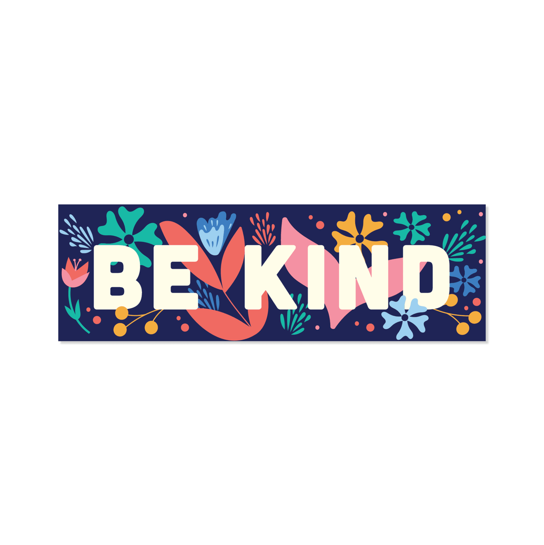 Floral Be Kind - vinyl sticker - Shop Graphic Heart