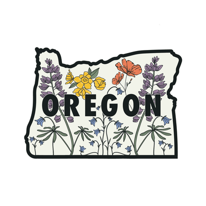 Floral Oregon Vinyl Sticker - Shop Graphic Heart