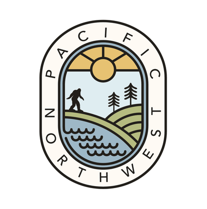 Pacific Northwest Bigfoot - Vinyl Sticker - Shop Graphic Heart