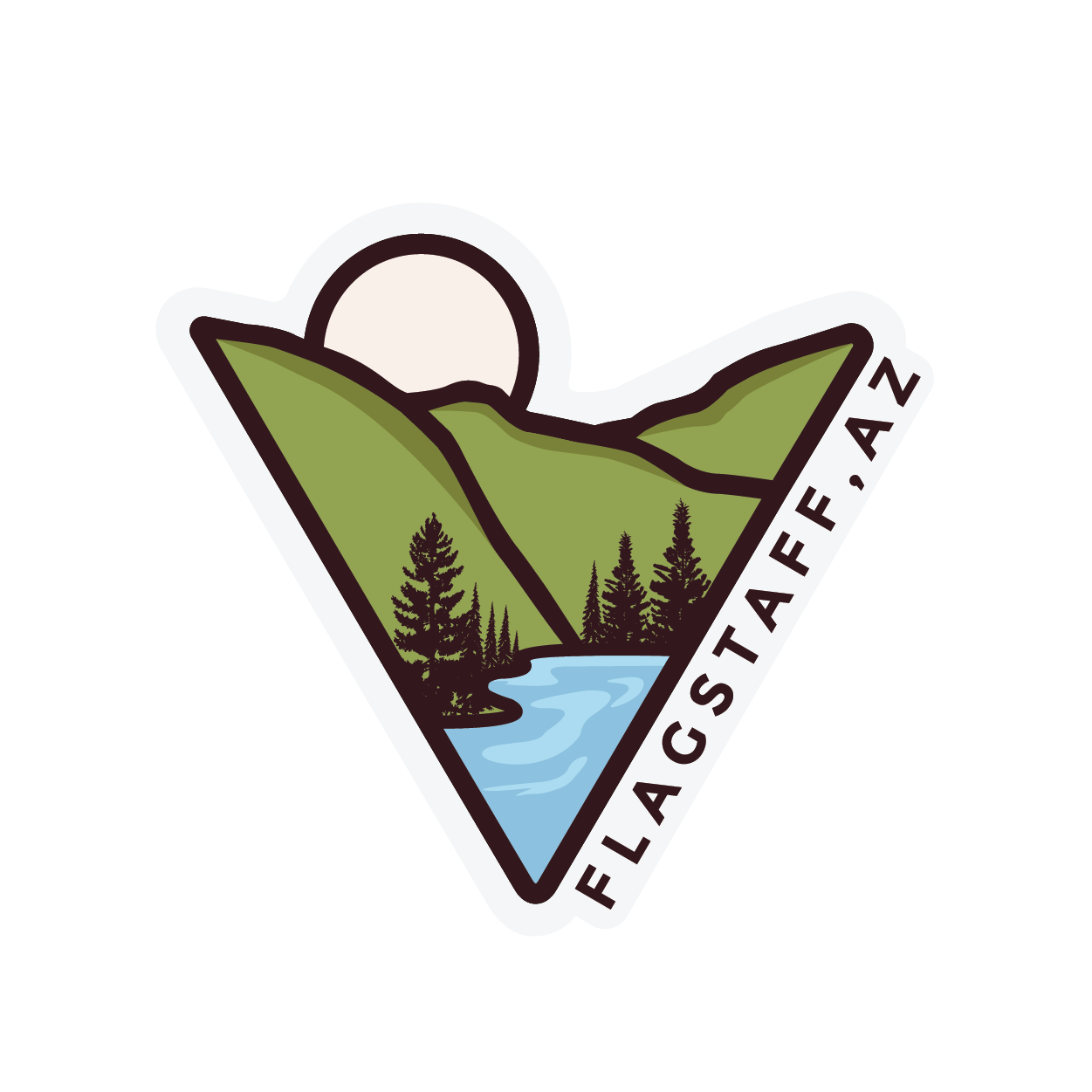Triangle Mountain Flagstaff Arizona  - Vinyl Sticker